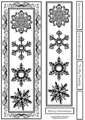 Monochrome Snowflakes 8 Large Dl - Inksaver