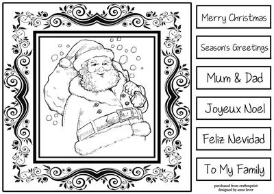 Monochrome Christmas Inksaver - Santa