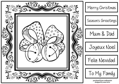 Monochrome Christmas Inksaver - Jingle Bells