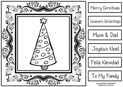 Monochrome Christmas Inksaver - Tree