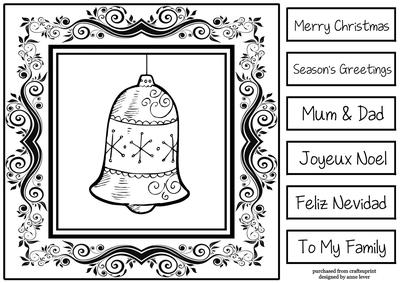 Monochrome Christmas Inksaver - Bell