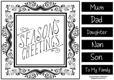 Monochrome Christmas Inksaver - Season's Greetings