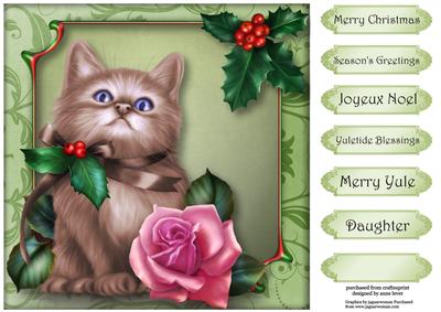 Christmas Holly Kitten