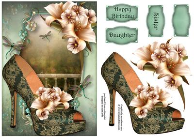 Stunning Shoe with Lilies + Decoupage