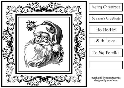 Monochrome Santa 8x8 - Inksaver