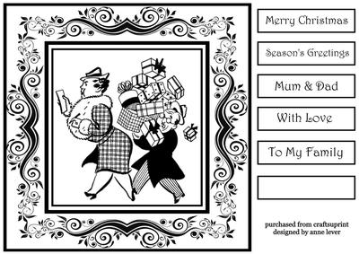 Monochrome Retro Christmas Shopping - Inksaver