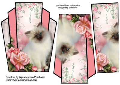 Art Deco Cat with Pink Roses Stacker Topper