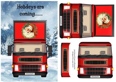 Holidays Are Coming -  Red Santa Lorry