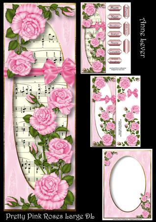 Pretty Pink Roses Large Dl