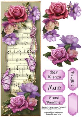 Belle Roses & Butterflies Large Dl