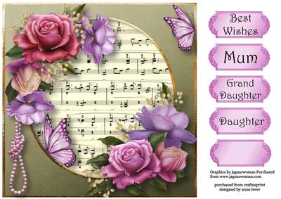Belle Roses & Butterflies 8x8