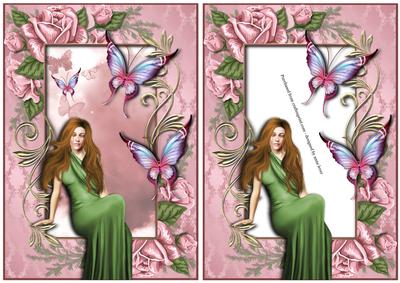 Sitting Pretty with Rose Frame & Flutters + Extra Frame