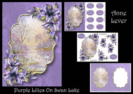 Purple Lilies on Swan Lake