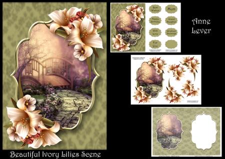 Beautiful Ivory Lilies Scene