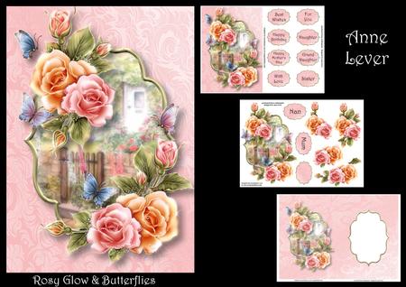 Rosy Glow & Butterflies