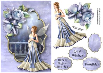 The Fairy Queen with Beautiful Blue Roses