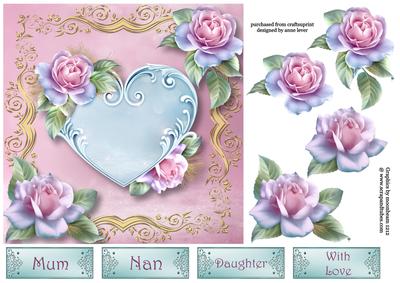 Pastel Rose Heart 7x7