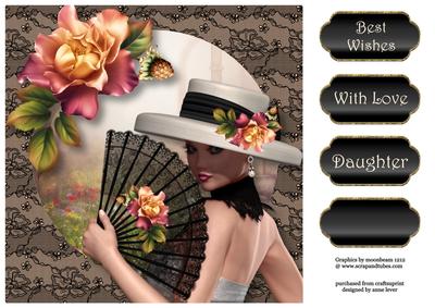 Black Lace & Blush Roses Quick Topper