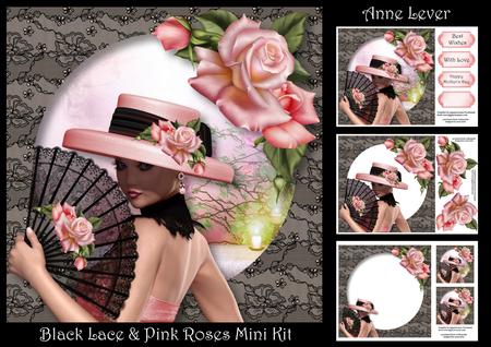 Black Lace & Pink Roses Mini Kit