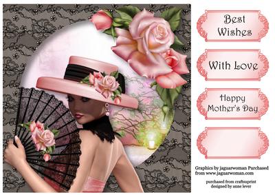 Black Lace & Pink Roses Quick Topper