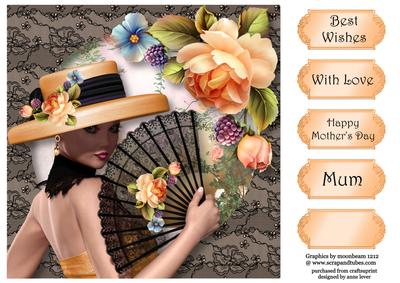 Black Lace & Peach Roses Quick Topper