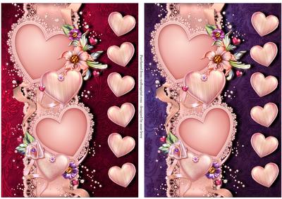 Striking Pink Hearts Valentines Toppers