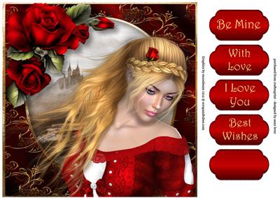 My Lady with Red Roses 8x8
