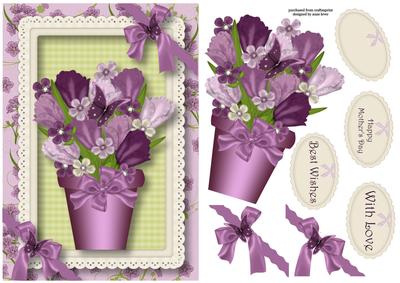 Purple Tulips & Butterflies