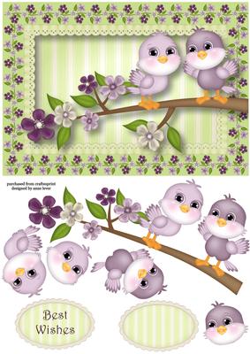 Spring Flowers Birdie Birthday