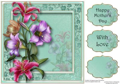 Gorgeous Lily Bouquet 8x8 Quick Topper