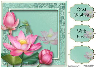Lovely Waterlilies 8x8 Quick Topper