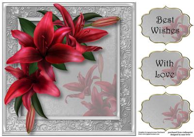 Gorgeous Red Lilies 8x8 Quick Topper