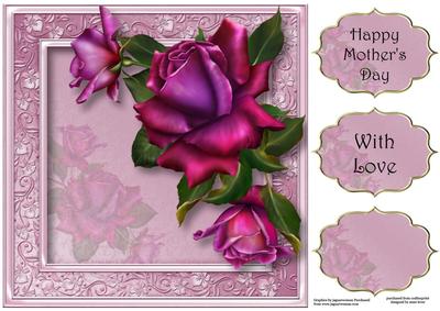 Gorgeous Twilight Roses 8x8 Quick Topper