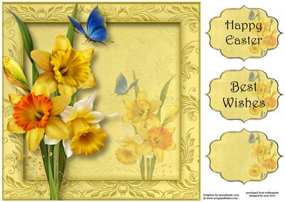 Gorgeous Yellow Daffodils 8x8 Quick Topper