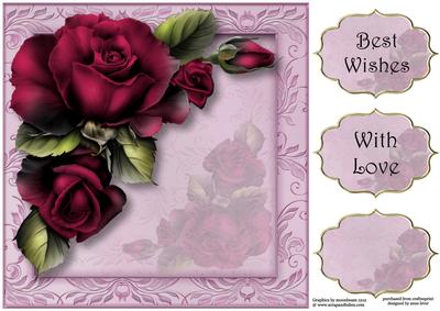 Gorgeous Magenta Roses 8x8 Quick Topper