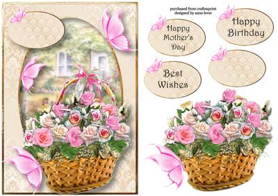 Butterfly Rose Basket