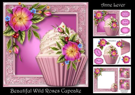 Beautiful Wild Roses Cupcake Mini Kit