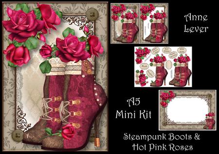 Steampunk Boots & Hot Pink Roses Mini Kit