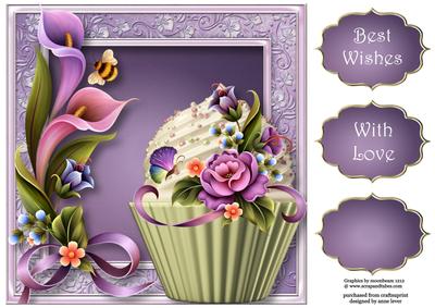 Garden Enchanted Cupcake 8x8 Quick Topper