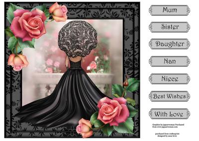 The Downton Rose & Parasol 8x8 Quick Topper