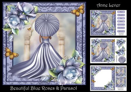 Beautiful Blue Roses & Parasol Mini Kit