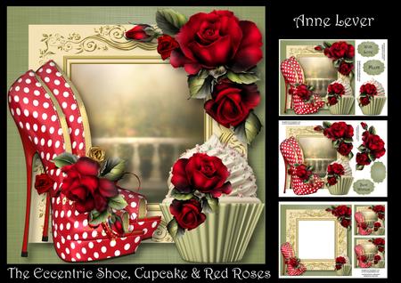 Eccentric Shoes, Cupcake & Red Roses Mini Kit