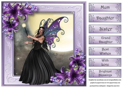 'lumos' with Purple Lilies 8x8 Quick Topper