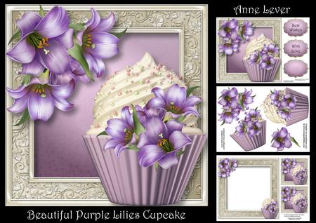 Beautiful Purple Lilies Cupcake Mini Kit