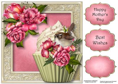 Glory Roses Cupcake 8x8 Quick Topper