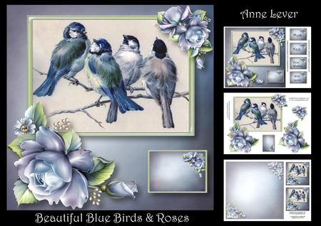 Beautiful Blue Birds & Roses Mini Kit