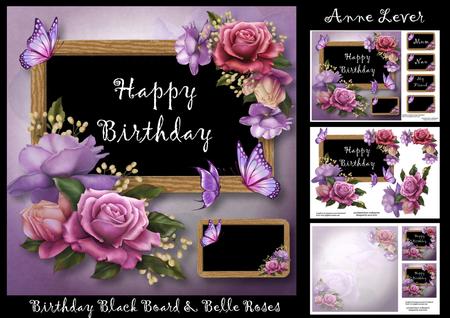 Birthday Black Board & Belle Roses
