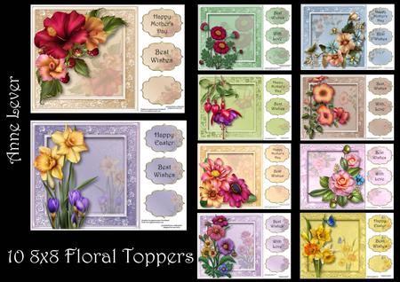10 Floral 8x8 Quick Toppers Bumper Kit