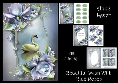 Beautiful Swan with Blue Roses Mini Kit
