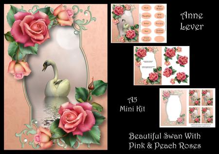 Beautiful Swan with Pink & Peach Roses Mini Kit